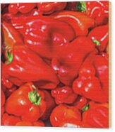 Usa, New York City, Fresh Red Peppers Wood Print