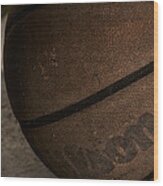 Used Basketball Wood Print