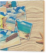 Vacation Postcards Wood Print