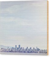 Vancouver City From A Distance Wood Print