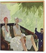 Vanity Fair Cover Featuring Two Women Sitting Wood Print