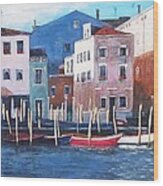 Venice Backwater Wood Print