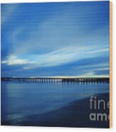 Ventura Pier Blue Wood Print