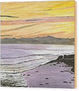 Ventura Point At Sunset Wood Print