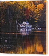 Vermont Route14 Pond Wood Print