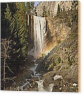 Vernal Fall Rainbow Wood Print