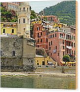 Vernazza Bell Tower Wood Print