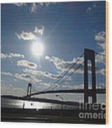 Verrazano Bridge Sunset Wood Print