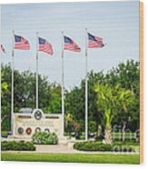 Veterans Memorial Laguna Vista Texas Wood Print