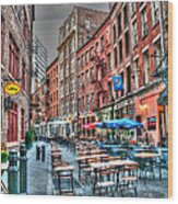Hdr Effect - Cafe Culture Wood Print
