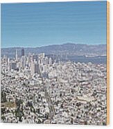 View From The Twin Peaks Hills In San Francisco Ca Wood Print