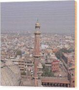 View Of A Mosque (jama Masjid) And Delhi Wood Print