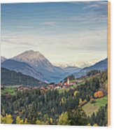 View Of Unterleins In Tyrol Wood Print