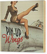 Vintage 1940's Pin Up Girl Wood Print