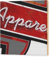 Vintage Apparel Sign Red And Gray Wood Print