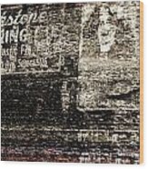 Vintage Brick Wall - Advertising Wood Print