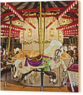 Vintage Carousel Wood Print