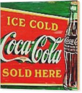 Vintage Coca-cola Sign Wood Print
