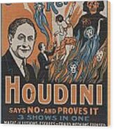 Vintage Houdini Poster Wood Print