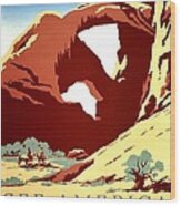 Vintage Poster - Arches National Park Wood Print