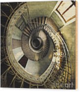 Vintage Spiral Staircase Wood Print