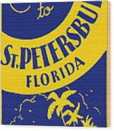Vintage St. Petersburg Florida Poster Wood Print