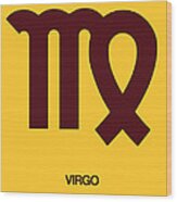Virgo Zodiac Sign Brown Wood Print