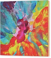 Vivid Multicolored Abstract Art On Wood Print