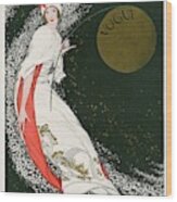 Vogue Cover Illustration Of A Woman In A White Wood Print