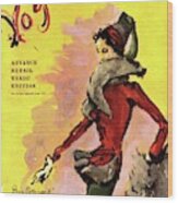 Vogue Magazine Cover Featuring A Woman In A Red Wood Print