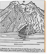 Volcano: Section View Wood Print
