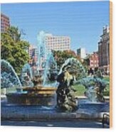 Jc Nichols Memorial Fountain In Royal Blue #4 Wood Print