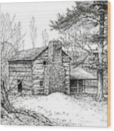 Walker Sisters' Farm House Wood Print