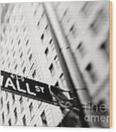 Wall Street Street Sign Wood Print