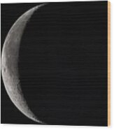 Waning Crescent Moon Wood Print