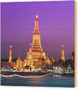 Wat Arun Bangkok Wood Print