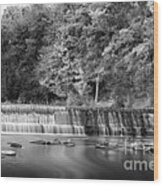 Water Flowing Over Dam In Bruceton Mill Wv Wood Print