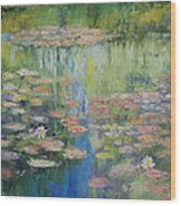 Water Lily Pond Wood Print