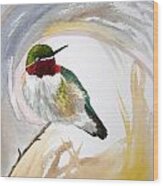 Watercolor - Broad-tailed Hummingbird Wood Print