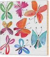 Watercolor Butterflies Wood Print