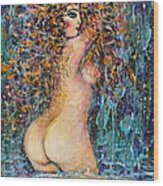 Waterfall Nude Wood Print