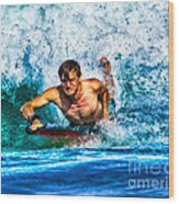 Wave Rider Wood Print