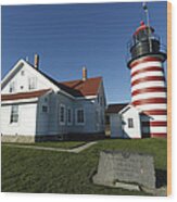 West Quoddy Lighthouse Lubec Maine Wood Print