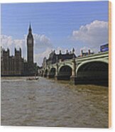 Westminster Bridge And Big Ben Wood Print