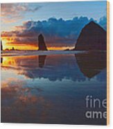 Wet Paint - Sunset In Oregon Wood Print