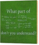 What Part Don't You Understand Math Formula Humor Poster Wood Print