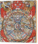 Wheel Of Life Or Wheel Of Samsara Wood Print