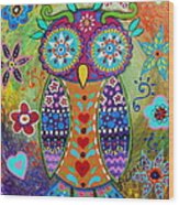 Whimsical Owl Wood Print