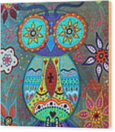 Whimsical Wise Owl Wood Print