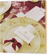 White House Place Setting Wood Print